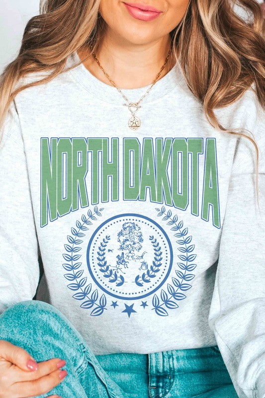 NORTH DAKOTA STATE WREATH Graphic Sweatshirt - lolaluxeshop