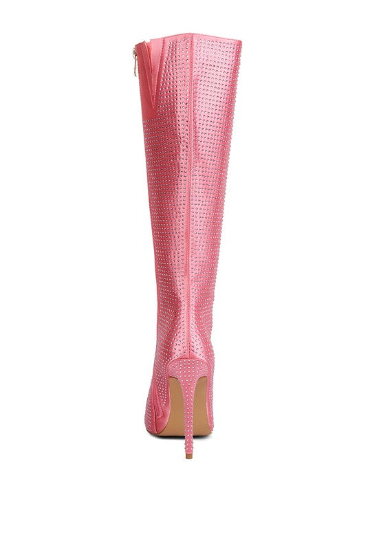 PIPETTE Diamante Set High Heeled Calf Boot - lolaluxeshop