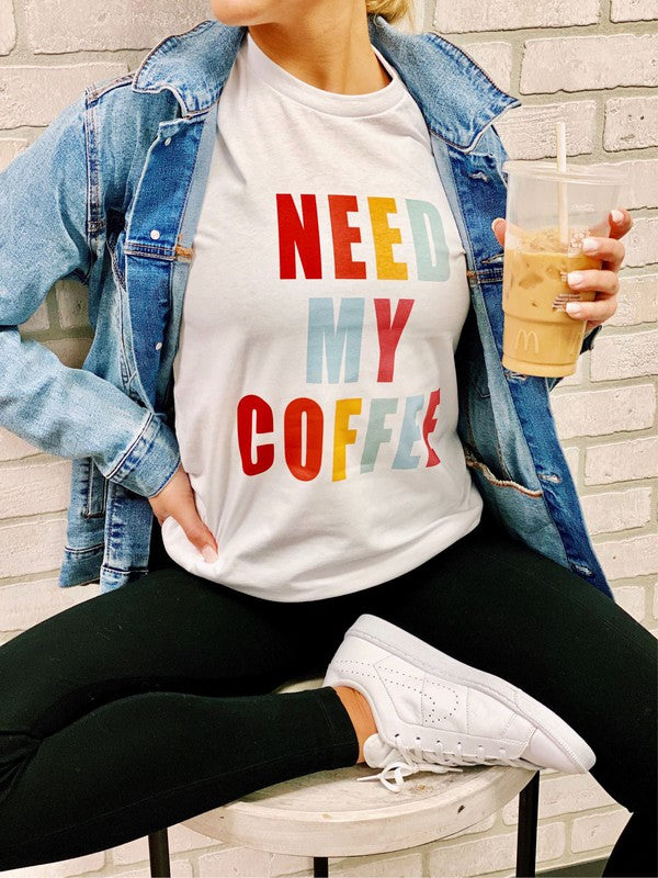 NEED MY COFFEE Crewneck Tee - lolaluxeshop