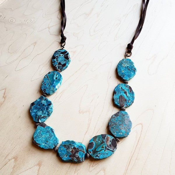 Genuine Ocean Agate Slab Necklace - lolaluxeshop