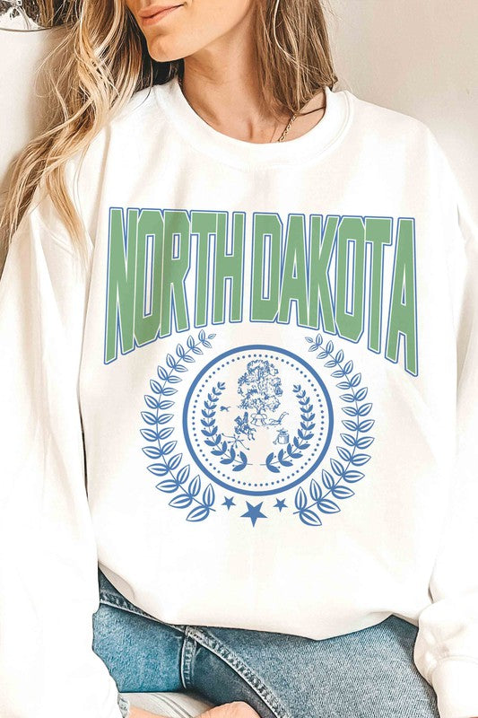 NORTH DAKOTA STATE WREATH Graphic Sweatshirt - lolaluxeshop