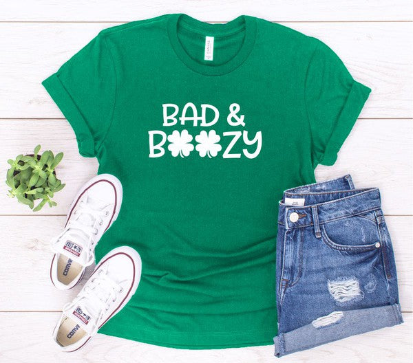 Bad and Boozy Crew Neck Tee - lolaluxeshop