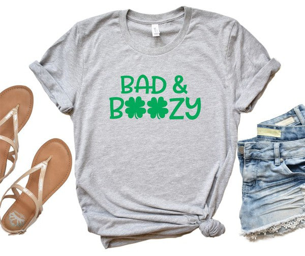 Bad and Boozy Crew Neck Tee - lolaluxeshop