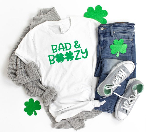 Bad and Boozy Crew Neck Tee - lolaluxeshop