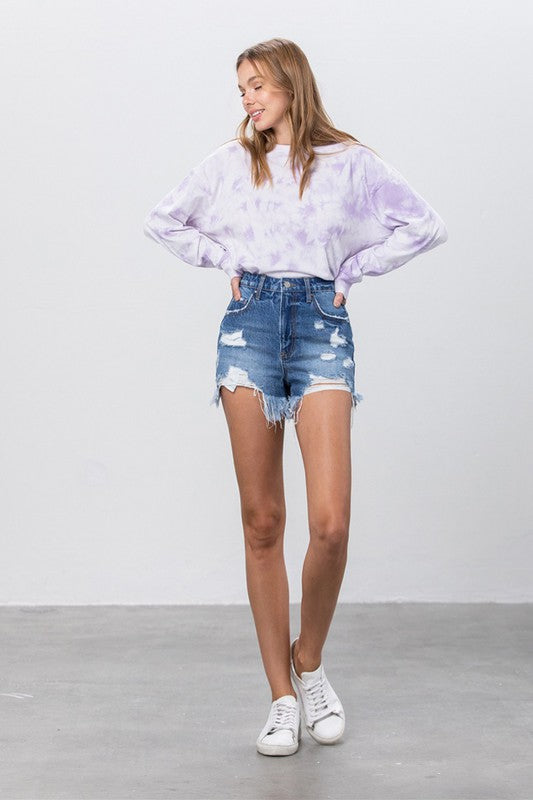 HIGH RISE PREMIUM DENIM SHORTS - lolaluxeshop