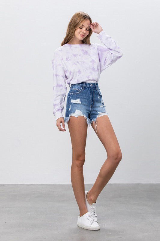 HIGH RISE PREMIUM DENIM SHORTS - lolaluxeshop