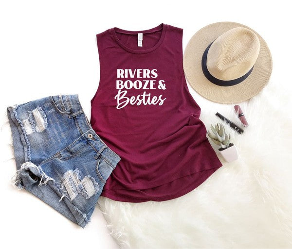 Rivers Booze and Besties Bella Canvas Tank - lolaluxeshop