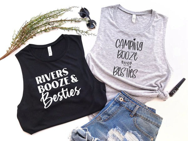 Rivers Booze and Besties Bella Canvas Tank - lolaluxeshop