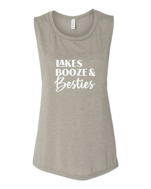 Lakes Booze and Besties Bella Canvas Tank - lolaluxeshop