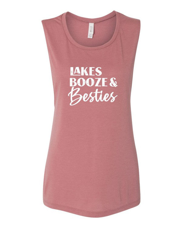 Lakes Booze and Besties Bella Canvas Tank - lolaluxeshop