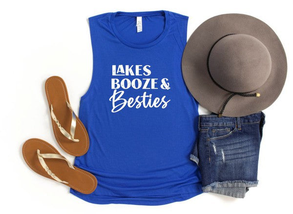 Lakes Booze and Besties Bella Canvas Tank - lolaluxeshop