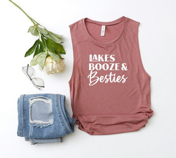 Lakes Booze and Besties Bella Canvas Tank - lolaluxeshop