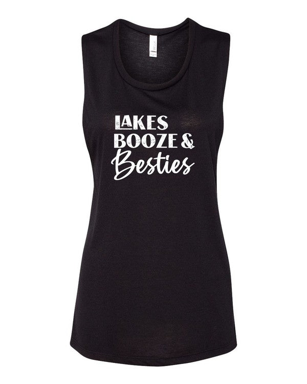 Lakes Booze and Besties Bella Canvas Tank - lolaluxeshop