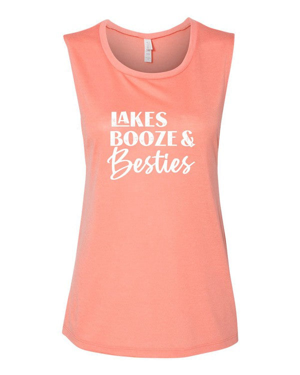 Lakes Booze and Besties Bella Canvas Tank - lolaluxeshop