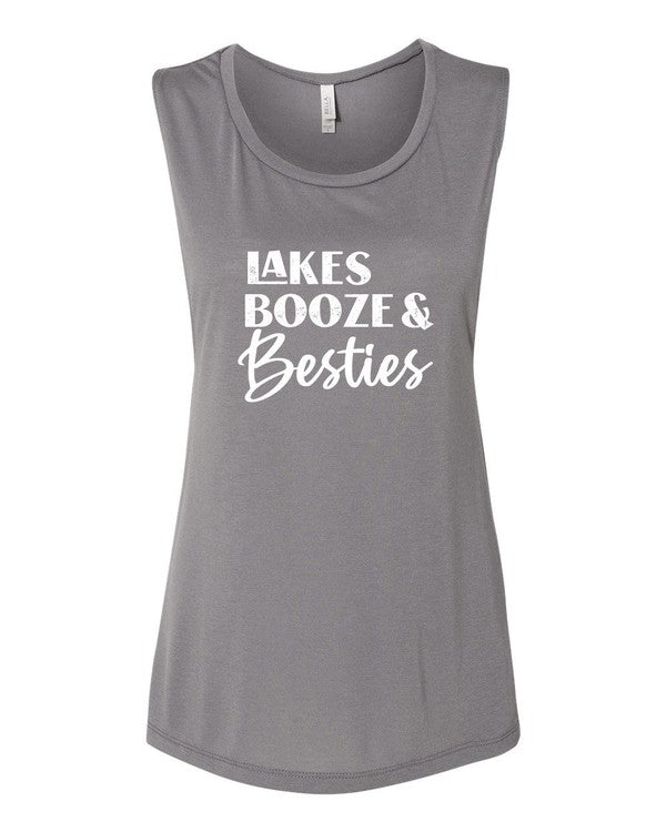 Lakes Booze and Besties Bella Canvas Tank - lolaluxeshop