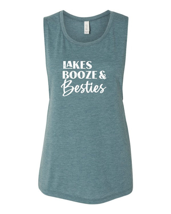 Lakes Booze and Besties Bella Canvas Tank - lolaluxeshop