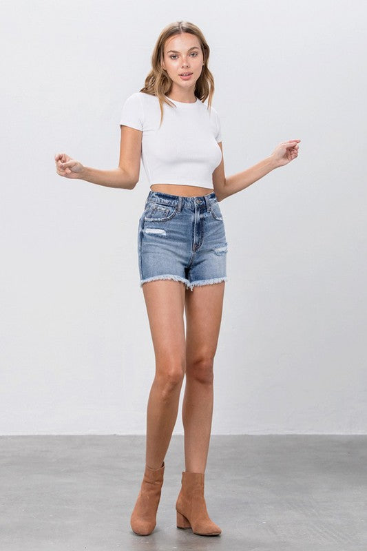 HIGH RISE MOM SHORTS - lolaluxeshop