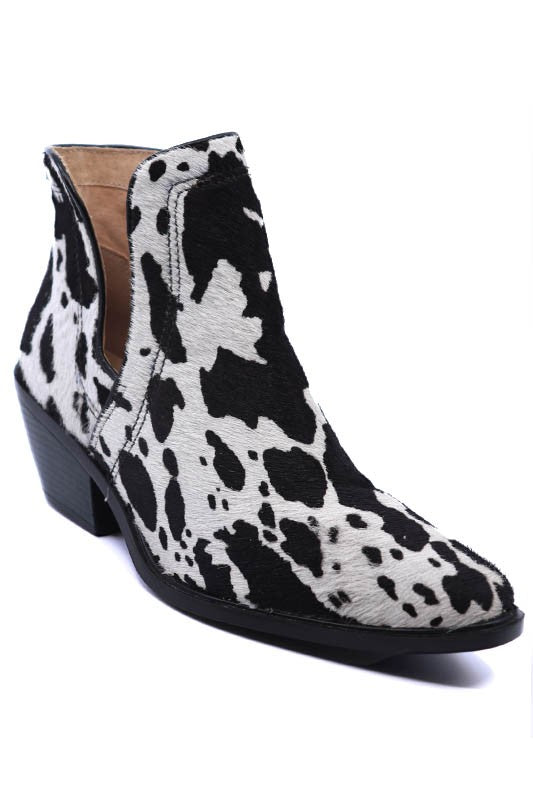 Western Cut Out Animal Hair Booties - lolaluxeshop