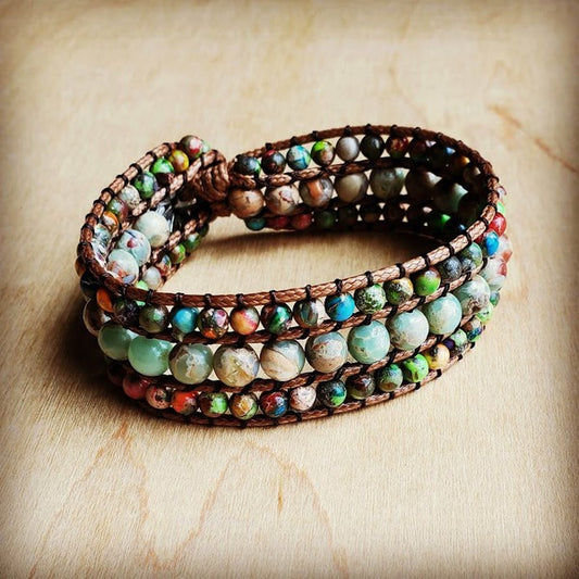 Impression Jasper Woven Bracelet Multi Color - lolaluxeshop