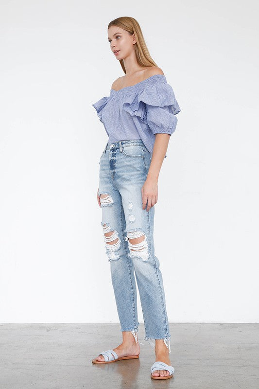 HIGH RISE MOM JEANS - lolaluxeshop