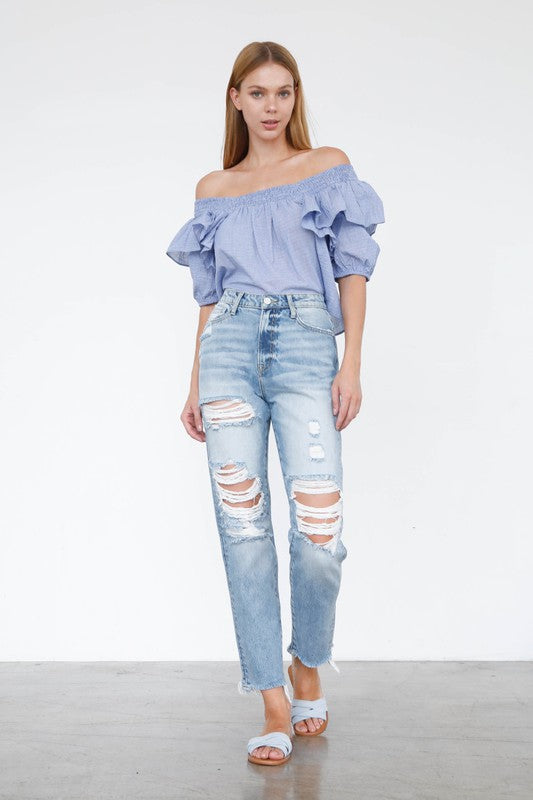 HIGH RISE MOM JEANS - lolaluxeshop