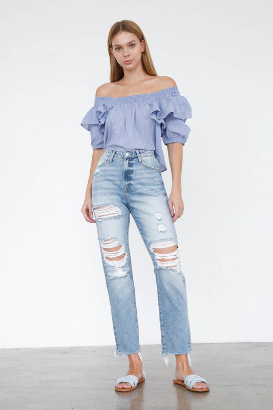 HIGH RISE MOM JEANS - lolaluxeshop