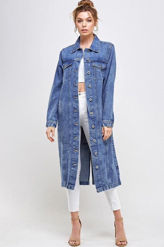 WHITE NON-STRETCH THIRD QUARTER DENIM JACKET - lolaluxeshop