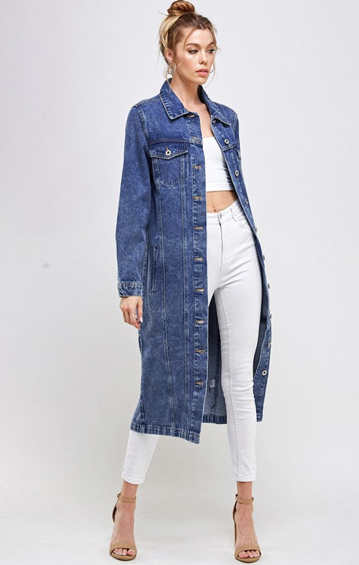 WHITE NON-STRETCH THIRD QUARTER DENIM JACKET - lolaluxeshop