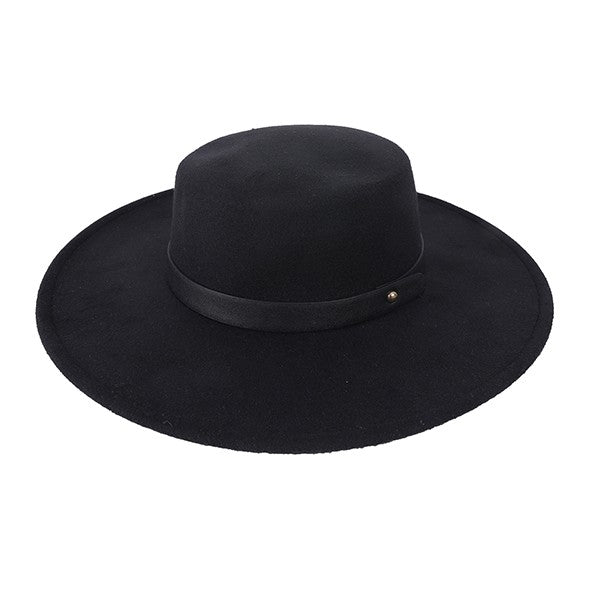 CLASSIC LEATHER BAND FEDORA - lolaluxeshop