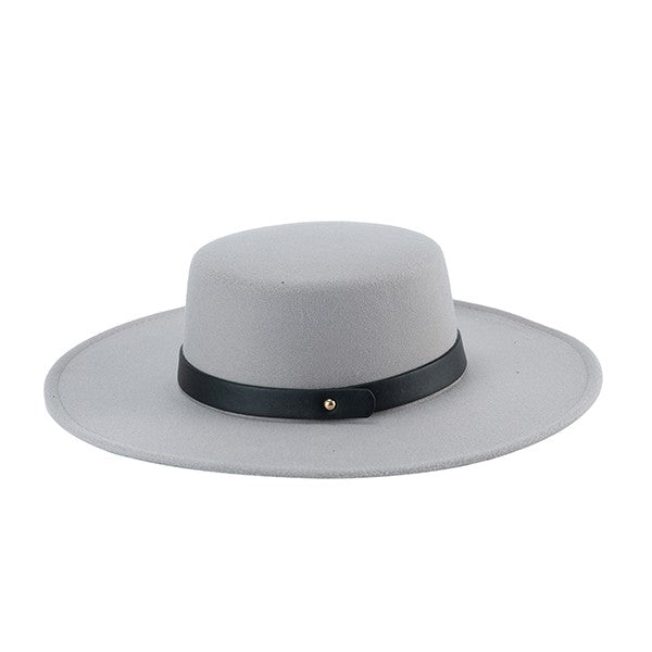 CLASSIC LEATHER BAND FEDORA - lolaluxeshop