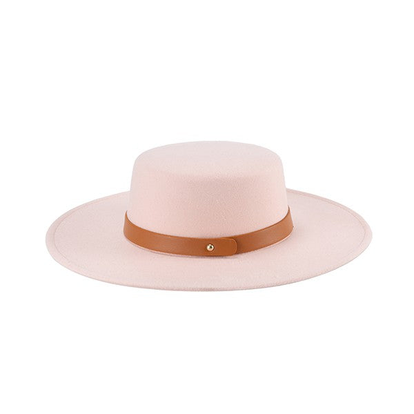 CLASSIC LEATHER BAND FEDORA - lolaluxeshop