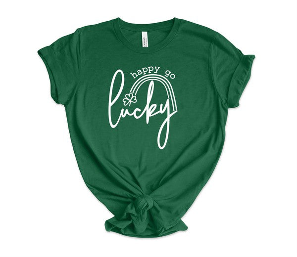 Happy Go Lucky Short Sleeve Graphic Tee - lolaluxeshop