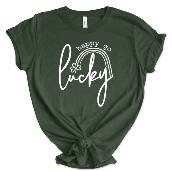 Happy Go Lucky Short Sleeve Graphic Tee - lolaluxeshop