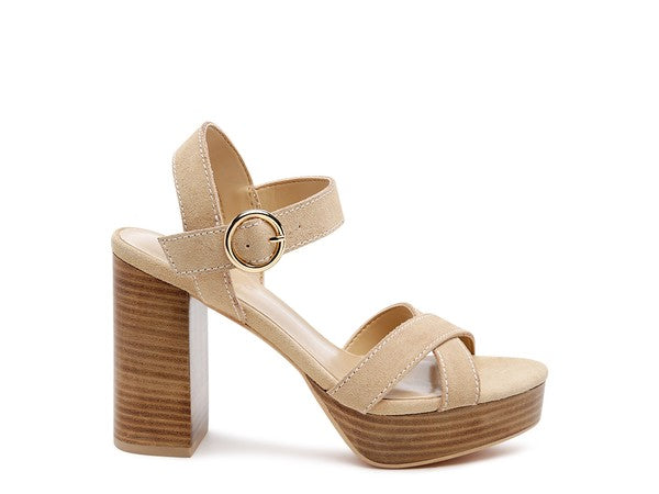 RAG&CO CHOUPETTE SUEDE LEATHER BLOCK HEELED SANDAL - lolaluxeshop