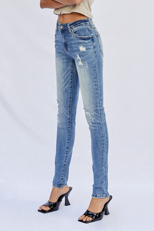 MID RISE FULL SKINNY JEANS - lolaluxeshop