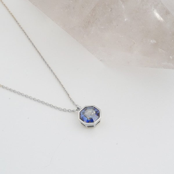 Ode to Rose Blue Crystla Necklace - lolaluxeshop