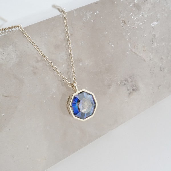 Ode to Rose Blue Crystla Necklace - lolaluxeshop