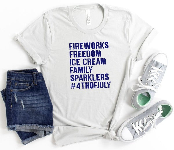 Fireworks Freedom Ice Cream Crew Softstyle Tee - lolaluxeshop