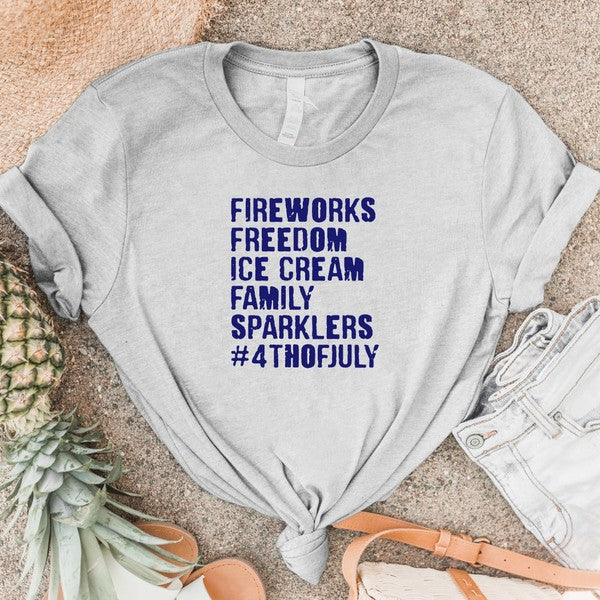 Fireworks Freedom Ice Cream Crew Softstyle Tee - lolaluxeshop