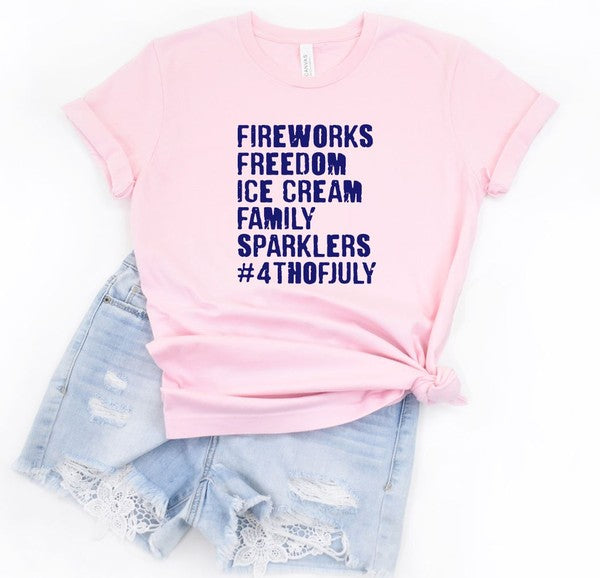 Fireworks Freedom Ice Cream Crew Softstyle Tee - lolaluxeshop