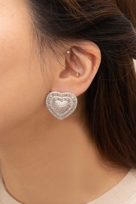 Amiya Heart Post Earrings - lolaluxeshop