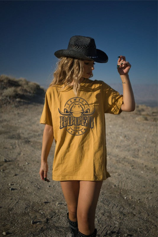 Cowboys Saloon Rodeo Show Graphic Boutique Tee - lolaluxeshop