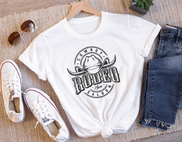 Cowboys Saloon Rodeo Show Graphic Boutique Tee - lolaluxeshop