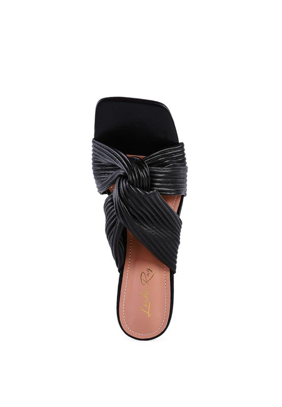 BATTLE EX KNOT STRAP SLIDE SANDALS - lolaluxeshop