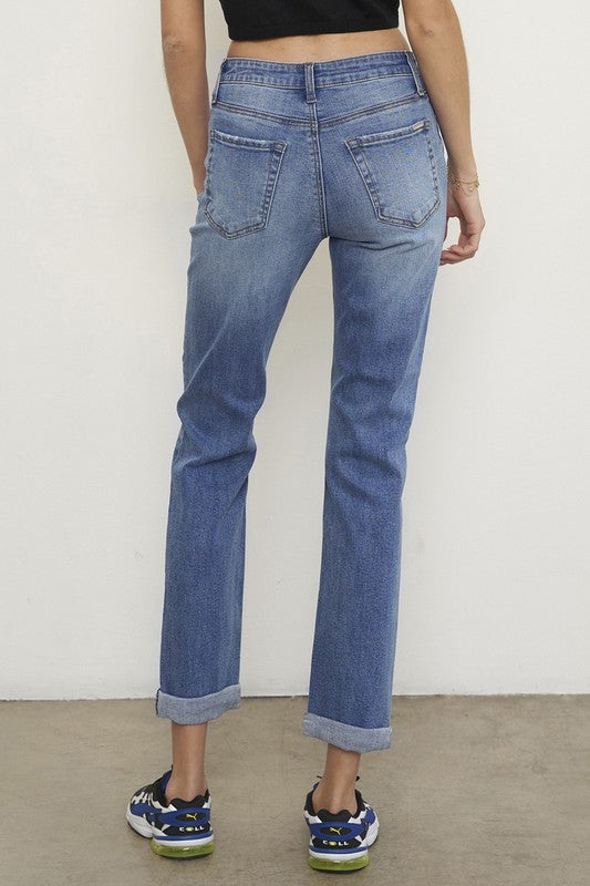 SLIM FIT BOYFRIEND JEANS - lolaluxeshop