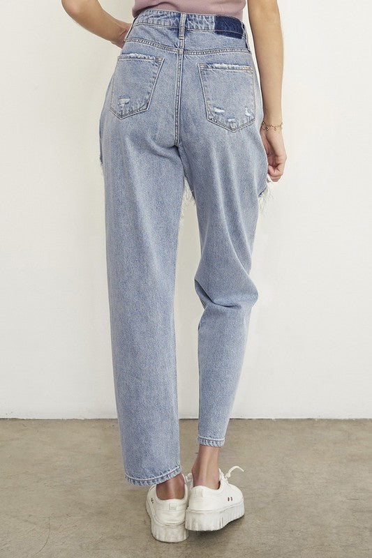 HIGH RISE STRAIGHT JEANS - lolaluxeshop