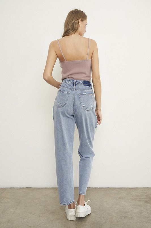 HIGH RISE STRAIGHT JEANS - lolaluxeshop