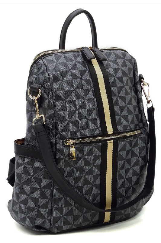 PM Monogram Striped Convertible Backpack - lolaluxeshop