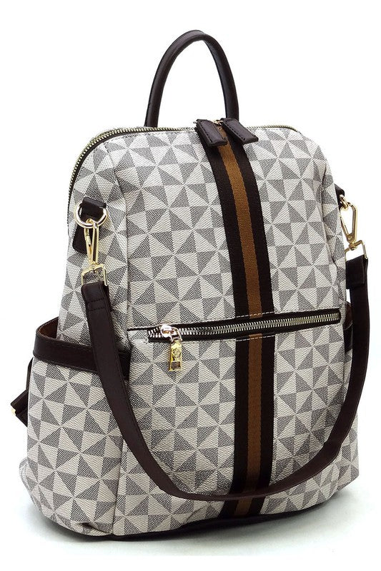 PM Monogram Striped Convertible Backpack - lolaluxeshop