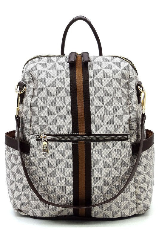 PM Monogram Striped Convertible Backpack - lolaluxeshop